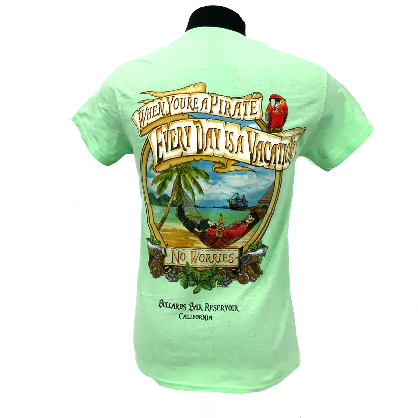 M SS Pirate Shirt Everyday is a Vacation (Lime Green)