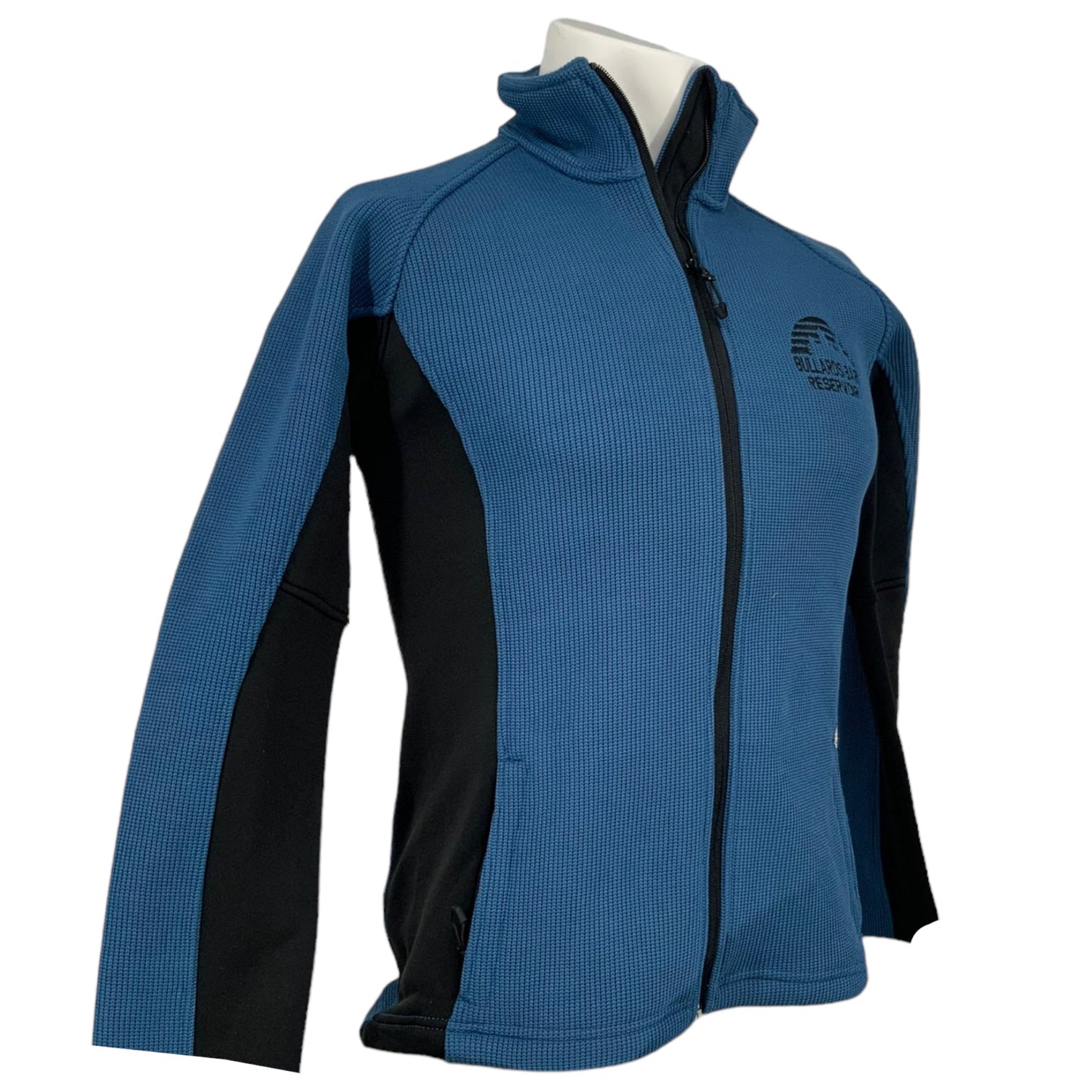 Women's Jacket Full Zipper Coarse Weave Fleece (Blue)